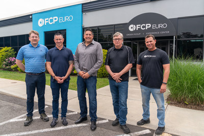 From left to right: Benjamin Bauer, Director of Inventory & Reverse Logistics, Scott Drozd, CEO, Nick Bauer, President & Founder, Brian Tucker, Fulfillment Associate, Max Rossi, Owner & VP of DC Support