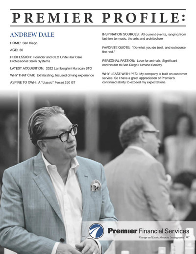 Andrew Dale, the founder and CEO of San Diego-based Unite Hair Care Professional Salon Systems, is featured in the "Premier Profiles" campaign.