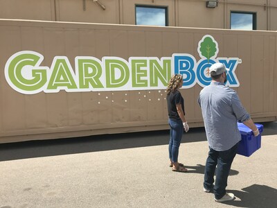 ABC News Chief Meteorologist, Ginger Zee, on camera with Natural Grocers' GardenBox Manager, Michael Boardman in Lakewood, Colorado.