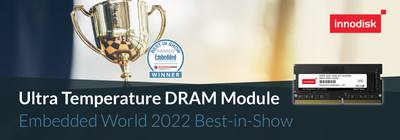 Innodisk’s Ultra Temperature DRAM Module won the Best-in-Show award for memory and storage.