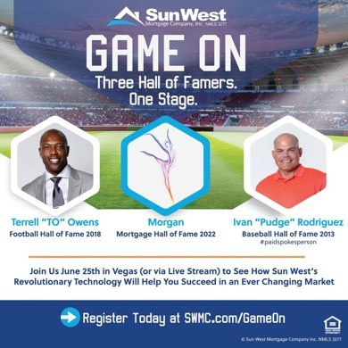 Game On leadership coaching event taking place in Vegas on 25 June (PRNewsfoto/Sun West Mortgage Company)