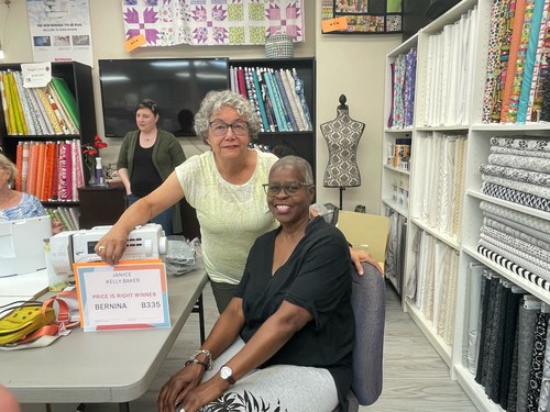 Janice Kelly-Baker and Rosalie Callis, owner of Upland Vac and Sewing