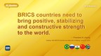 Xi calls on BRICS nations to bring stabilizing strength