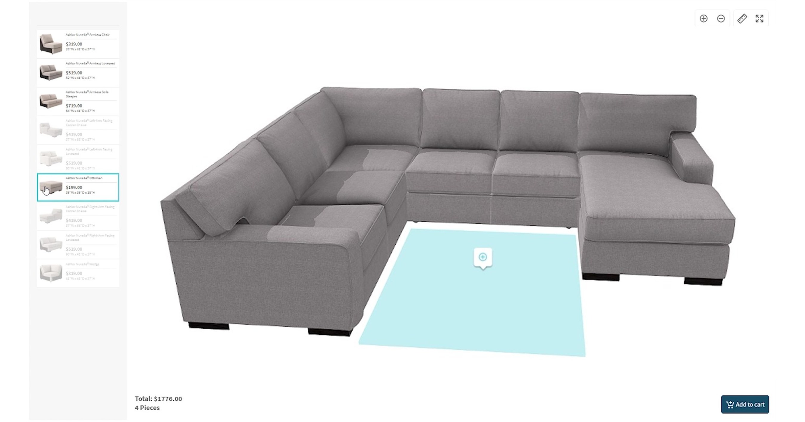 3D Cloud&trade; by Marxent Launches Interactive 3D Sectional Sofa Configurator for E-commerce