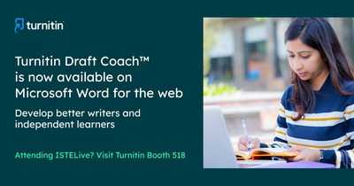 Announced at ISTE 2022, Turnitin Draft Coach integrates with Microsoft Word for the web. With Turnitin Draft Coach, students access immediate, formative citation and grammar feedback on their essay drafts directly in Microsoft Word online, building students’ writing confidence and skills.