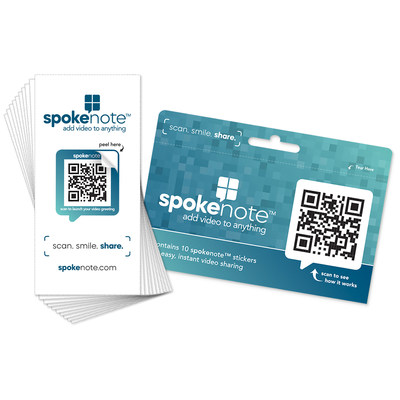 New Product Launches Today: spokenote stickers allow you to add video to anything. 10-packs now available for purchase via spokenote.com and Amazon.com