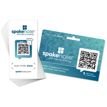 New Product Launches Today: spokenote stickers allow you to add video to anything. 10-packs now available for purchase via spokenote.com and Amazon.com