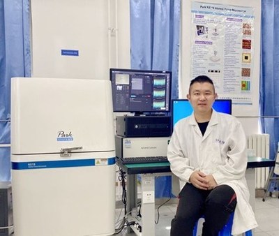 Gen Liu pictured with Park Systems NX 10 at TICNN, Tianjin University