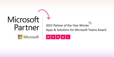 MURAL Recognized as the 2022 Microsoft Apps and Solutions for Microsoft Teams Partner of the Year Award Winner