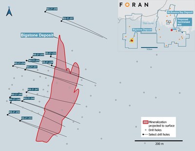 Bigstone Drill Hole Location Map (CNW Group/Foran Mining Corporation)