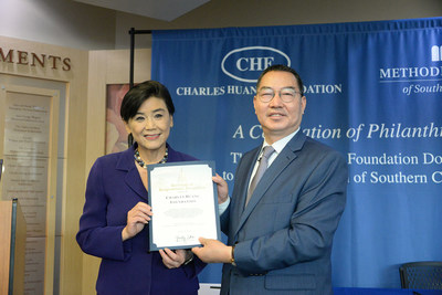 Dr. Charles Huang, Chairman of Charles Huang Foundation received proclamation from Congresswoman Judy Chu, US Representative for California's 27th Congressional District