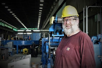 BCI Steel Plant Engineer, Rob Sweet on the new fabrication line in Leetsdale, Pennsylvania