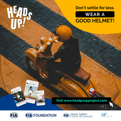Heads Up! Helmet Safety Campaign Poster - AIP Foundation (PRNewsfoto/AIP Foundation)