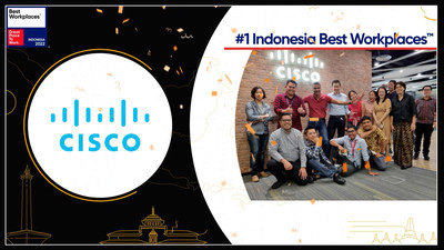 Cisco Indonesia berhasil menduduki peringkat pertama dalam Best Workplaces Indonesia tahun 2022