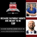 LEARFIELD'S COLLEGE FOOTBALL SATURDAY NIGHT BROADCAST RETURNS FOR 2022 SEASON WITH MIKE GOLIC JR., SLOANE MARTIN ON THE MIC