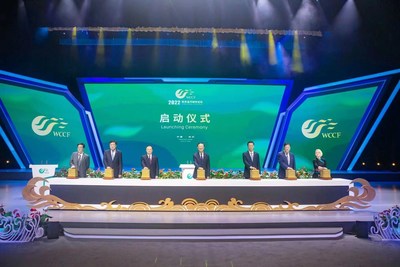 Photo provided to Xinhua shows the launching ceremony of the 2022 World Canal Cities Forum. (PRNewsfoto/Xinhua Silk Road)