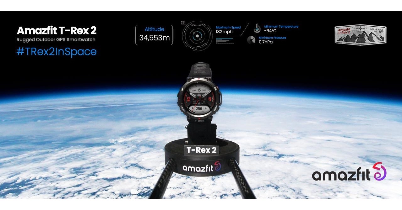 AMAZFIT stuurt de ultraduurzame T-REX 2 smartwatch op ruimtereis