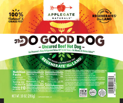 APPLEGATE NATURALS® DO GOOD DOG™ Uncured Beef Hot Dog: Reimagined products with cleaner, more nutritious or more plant-based ingredients will continue to increase in popularity.