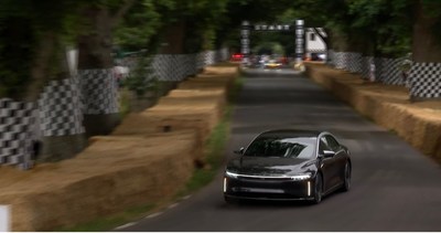 Lucid Motors announced that with a time of 50.79 seconds, the Lucid Air Grand Touring Performance was named the fastest production car in the Hillclimb Timed Shootout at the 2022 Goodwood Festival of Speed, where the new model made it first public appearance.