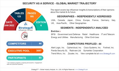 New Study from StrategyR Highlights a $21.9 Billion Global Market for Security as a Service by 2026