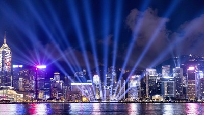 A special edition of Hong Kong’s nightly “A Symphony of Lights” show features new elements at 8PM (HKT) every night through July, including a fleet of 6 Star Ferries adorned with glittering light installations, and expands to include new landmarks, such as the HKPM and M+. (CNW Group/Hong Kong Tourism Board)