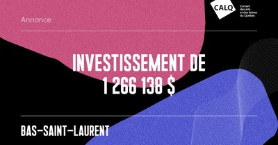 Le CALQ et ses partenaires annoncent un investissement de 1 266 138 $ pour les organismes et artistes du Bas-Saint-Laurent. (Groupe CNW/Conseil des arts et des lettres du Qubec)