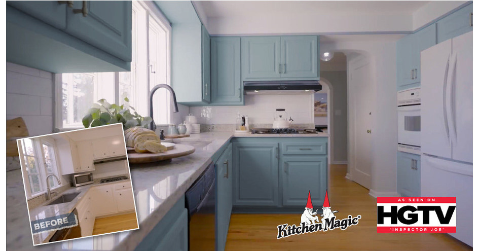 Kitchen Magic Specialty Cabinet Refacing Highlighted on HGTV Home Inspector Joe Show