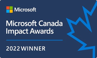 Microsoft Canada Impact Award 2022 Image (CNW Group/CrucialLogics Inc.)