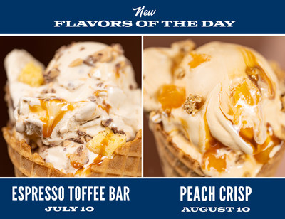 Culver's is releasing two new Fresh Frozen Custard Flavors of the Day in 2022: Espresso Toffee Bar on July 10 and Peach Crisp on August 10.