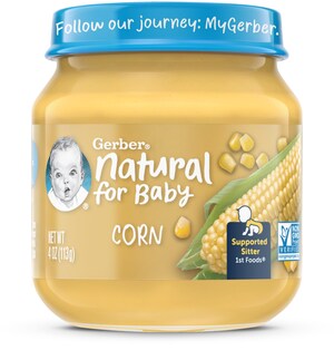Gerber anuncia dos nuevos sabores: Gerber® Natural 1st Foods® Corn y Gerber® Natural 1st Foods® Mango para ampliar el perfil de sabores y aumentar la variedad de sabores para el bebé