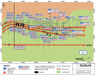 Figure 1: El Favor Drill Hole Locations (CNW Group/GoGold Resources Inc.)