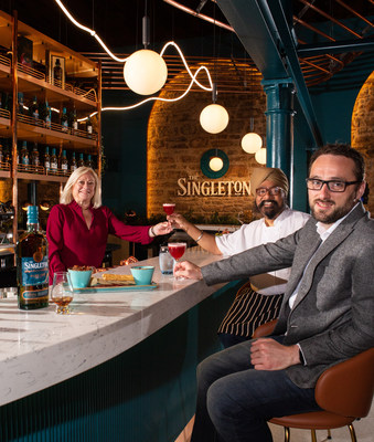 Barbara Smith (Managing Director of Diageo’s Scotland Brand Homes) Tony Singh MBE and Craig Mills (Operations Director, NC500) at the launch of The Singleton