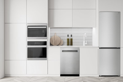 The SHARP Smart dishwasher features premium functions such as Wi-Fi-enabled “Works with Alexa” for easy remote control, LED interior lighting, adjustable racks for efficient loading, a Power Wash sprayer for stubborn cookware, and Wash Zone options for focused cleaning on either rack.