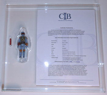 1979 Kenner Rocket Firing Boba Fett 3 ¾" Prototype Hand Painted action figure featuring the L-slot latching configuration - AFA 70 EX+ (only example known)