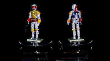 1979 Kenner Rocket Firing Boba Fett 3 ¾" Prototype action figure featuring the J-slot latching configuration with short stem variant - AFA 85 NM+ Pre-grading image.