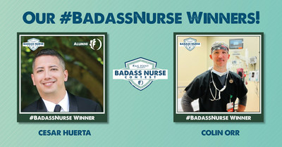 Cesar Huerta and Colin Orr have won Oak Point University's #BadassNurses Contest, taking grand prizes from a field of 400 nominees and 18 finalists.