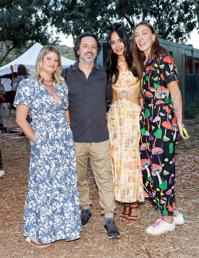 Left to right: Jennifer Parke, Sergey Brin, Alejandra Rodriguez, and Alana Hadid at the ShroomBoom event.