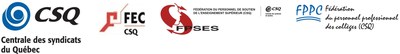Logos CSQ-FEC-FPSES-FPPC (Groupe CNW/CSQ)