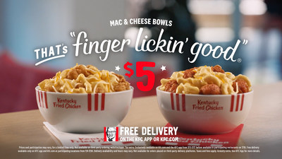 Mac is Back! Starting July 11, KFC Mac & Cheese Bowls are back and only $5 via a digital exclusive offer on the KFC mobile app and KFC.com. Starting July 18, Mac & Cheese Bowls will be back in KFC restaurants nationwide, for a limited time. (PRNewsfoto/KFC)