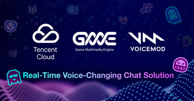Tencent Cloud, with its Game Multimedia Engine (GME), and Voicemod, the world leader in augmented voice and interactive audio today announced the launch of a real-time voice-changing chat solution for games, which brings truly immersive and rich gameplay for players by allowing them to customize their own voices – transforming them into their own, unique game characters, and talk with each other. (PRNewsfoto/Tencent Cloud)