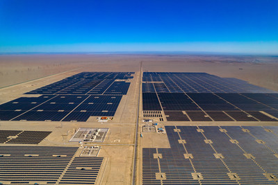 Proyecto fotovoltaico de 80 MW en la provincia de Gansu, China (PRNewsfoto/GoodWe)