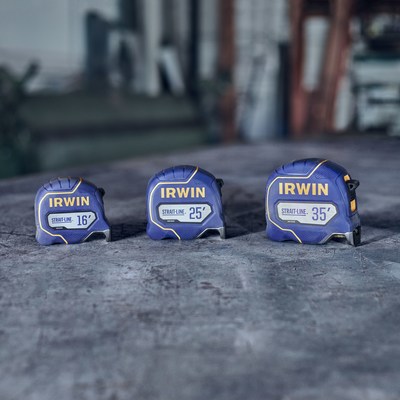 Newly launched IRWIN tape measures are double-sided and made for heavy-duty use, with up to 17-Ft. of MAX Reach*.