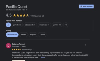 Pacific Quest's Reviews