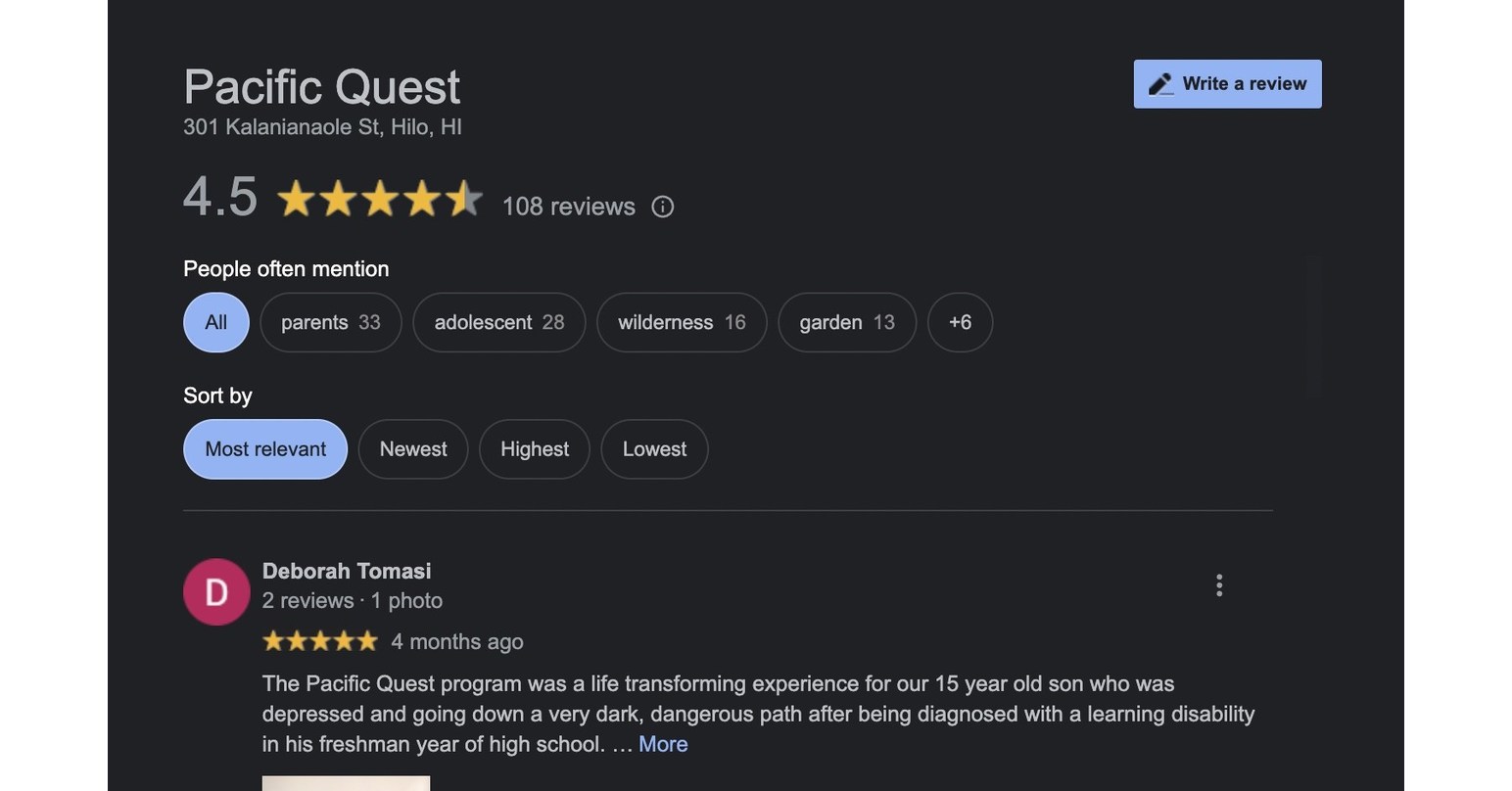 Pacific Quest Alumni Rave with over 100 Google Reviews, Books, Podcasts