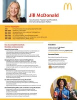 McDonalds Jill McDonald CV McDonald's Appoints Jill McDonald as Executive Vice President and President, International Operated Markets
