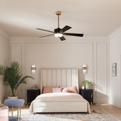 Inspired by an Art Deco silver serving set, the 56-Inch Icon ceiling fan from Kichler Lighting comforts and illuminates in style. Icon is one of nine new Kichler ceiling fan collections.