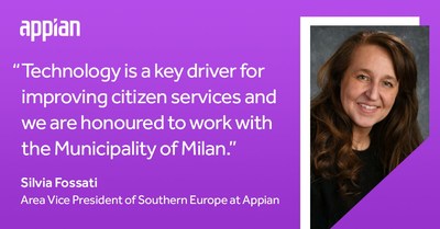 Appian helps the Municipality of Milan improve and modernize its services to citizens. “Technology is a key driver for improving citizen services and we are honoured to work with the Municipality of Milan,” said Silvia Fossati, Area Vice President of Southern Europe at Appian.