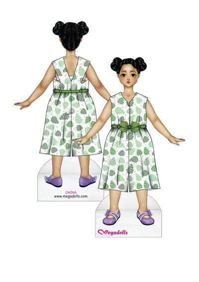 Megadoll with Front and Back view in dress