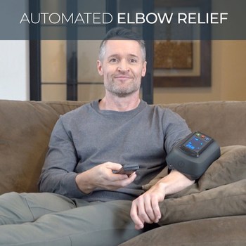 Now you can conveniently treat tennis and golfer's elbow at home using proven physical therapy techniques with the Fiix Elbow Device.