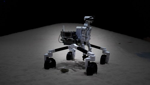 Lunar Robotic Rover R1. It conducted a successful demonstration at JAXA's Mock Lunar Surface Environment. More Detail: https://www.youtube.com/watch?v=mZcwuypT6rU